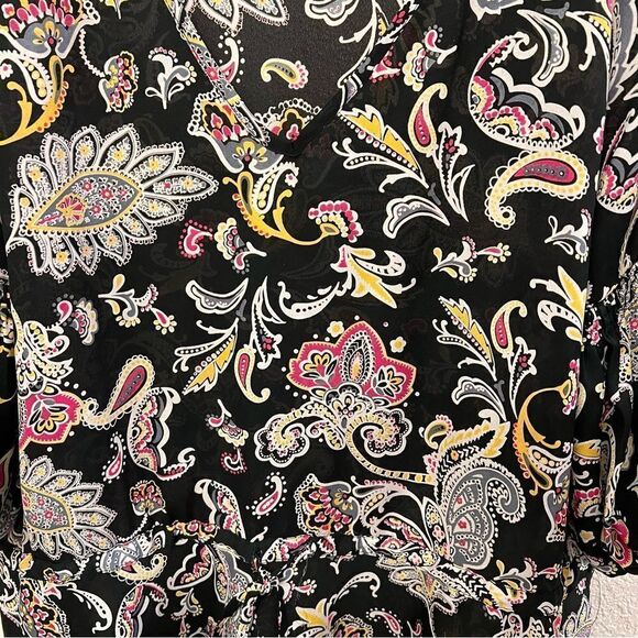 Rafaella Long Sleeve Scoop Neck Black Top Size XL - Picture 2 of 6